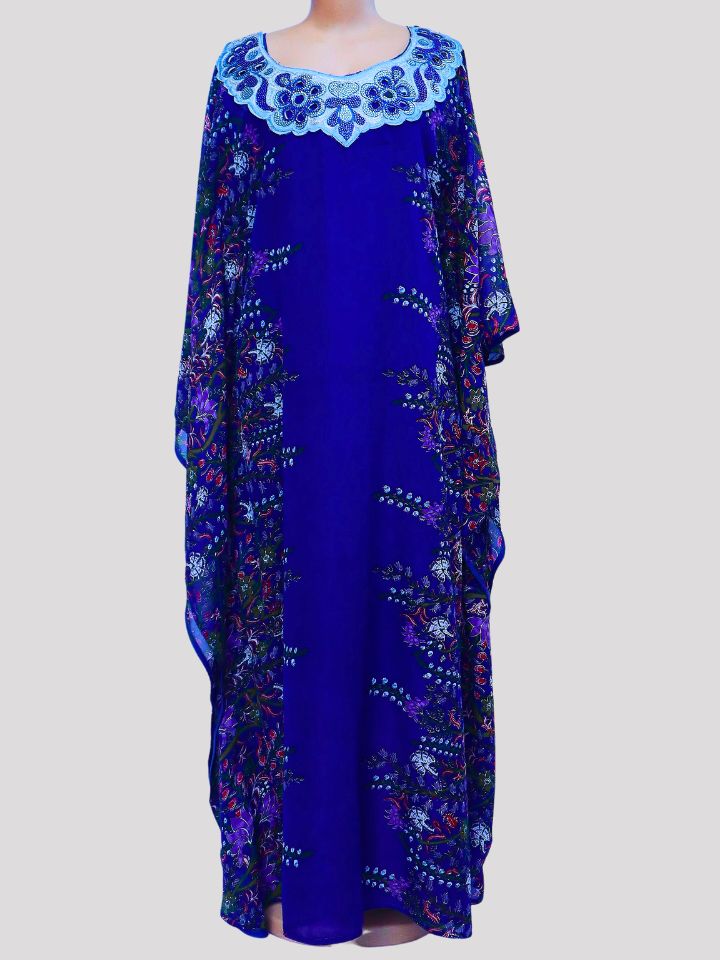 Longue robe bleue femme avec camisole